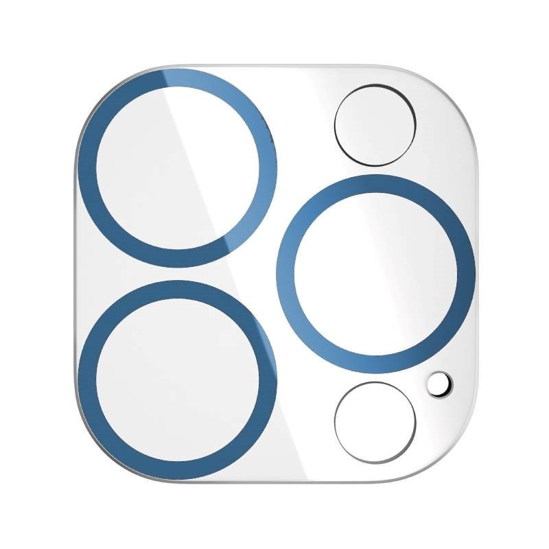 Lens Shield Full Camera Glass για Apple iPhone 12 Pro Max - Χρώμα: Διάφανο Με Πλαίσιο Σιέρα Μπλε