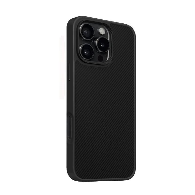 Piblue PL92 Θήκη τηλεφώνου Carbon Fiber Pattern Anti Fall Nonstick Fingerprint Για Apple IPhone 16 Plus - Μαύρο