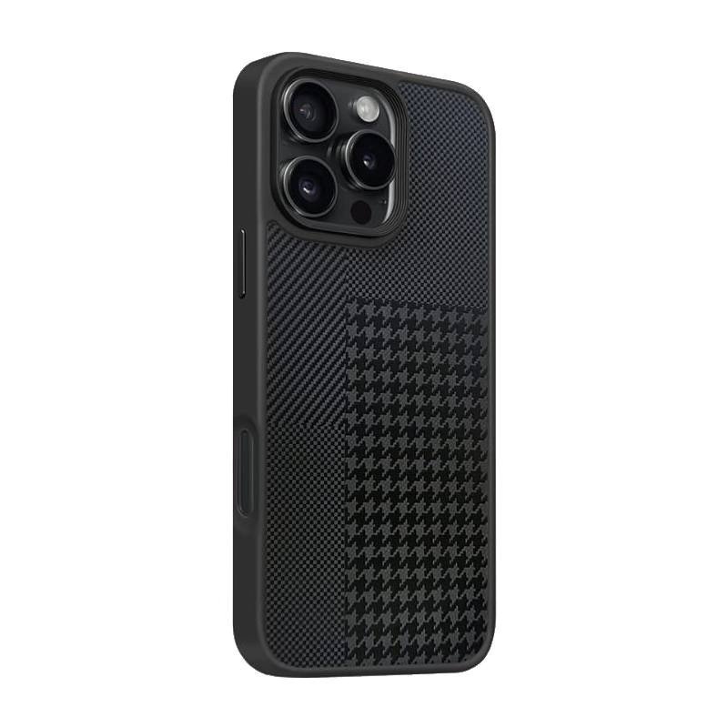 PIBLUE PL93 Θήκη τηλεφώνου Skin Like Matte Check Anti Fall Nonstick Fingerprint Για Apple IPhone 16 Plus - Μαύρο