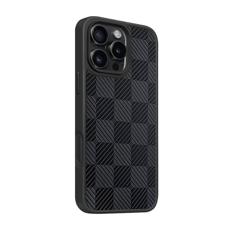 PIBLUE PL93 Θήκη τηλεφώνου Skin Like Matte Check Anti Fall Nonstick Fingerprint Για Apple IPhone 16 Plus - Σκουρο Γκρι