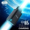 YESPLUS YS-1122 PD 65W 3X USB GAN ΓΡΗΓΟΡΗ ΦΟΡΤΙΣΗ ΓΙΑ ΚΙΝΗΤΑ ΚΑΙ LAPTOP - ΜΑΥΡΟ