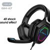 YESPLUS GM-117 RGB LIGHT 3.5mm JACK GAMING HEADPHONES WITH MICROPHONES - BLACK