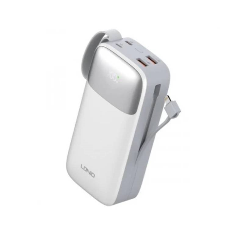 LDNIO  PQ50 PD 20W 50000mAh Powerbank Γρήγορη Φόρτιση Τροφοδοτικό με 1 εισόδους και 4 εξόδους Με USB-C/Lightning Καλώδια  - Λευκό