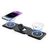O-Lonnie HD-02 Επιτραπέζια Αναδιπλούμενη Βάση Ασύρματης Φόρτισης 3-σε-1 15W Φόρτιση - Μαύρο
