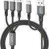 Budi (DC203T512) 4-in-1 Καλώδιο Φόρτισης και Μεταφοράς Δεδομένων 2.4A - Μαύρο