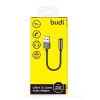 Budi DC106B - Καλώδιο AUX USB-A έως 3,5mm Jack 11cm - Μαύρο