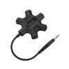 Budi DC123B 5in1 Καλώδιο 1x 3.5mm male - 5x 3.5mm female 0.2m - Μαύρο