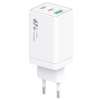 Vidvie PLE242C Φορτιστής GaN με 1 Θύρες USB-A και 2 Θύρες USB-C 67W Power Delivery - Λευκό