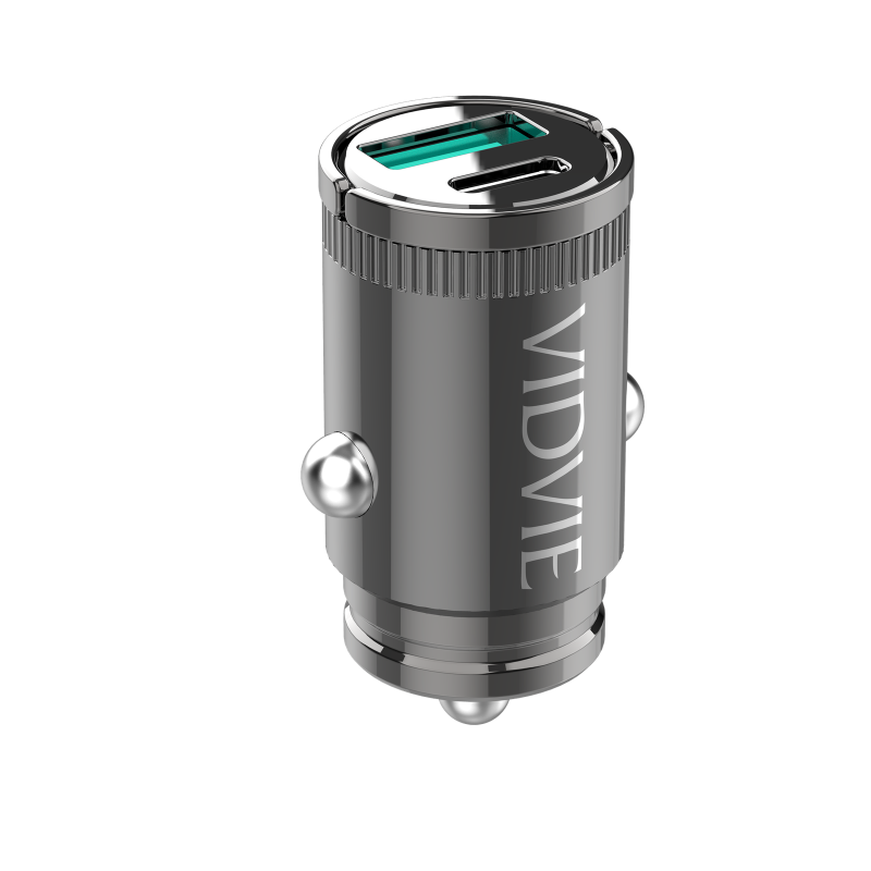Vidvie CC524C-T Φορτιστής Αυτοκινήτου με 33W Θύρα USB-A Και 30W Θύρα USB Type-C με καλώδιο Type-C - Μαύρο