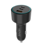Vidvie CC538 Φορτιστής Αυτοκινήτου με 60W Θύρα USB-A Και 100W 2x Θύρες USB Type-C με 100W καλώδιο Type-C Σε Type C - Μαύρο