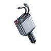 Vidvie CC539 117W Φορτιστής Αυτοκινήτου με 27W Θύρα USB-A Και 27W Θύρα USB Type-C με 60W καλώδιο Type-C Και 27W καλώδιο Lightning - Μαύρο