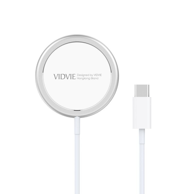 Vidvie WLC1405 15W Ασύρματος Φορτιστής και Καλώδιο USB-C - Λευκό