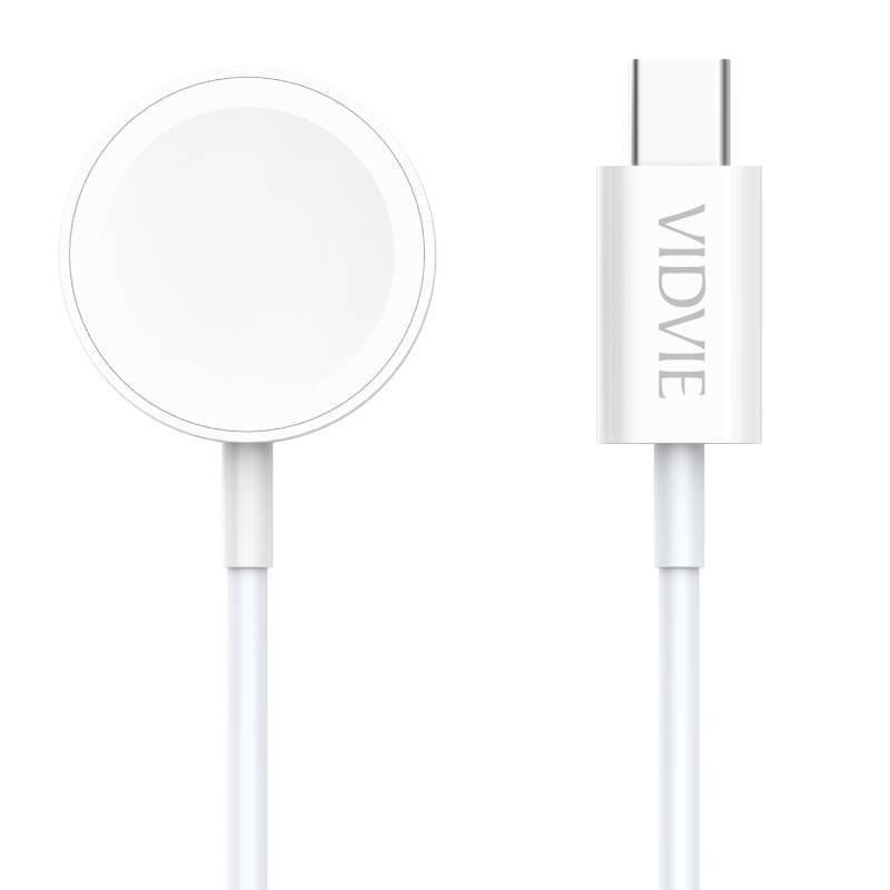 Vidvie WLC1411-T Μαγνητικός Aσύρματου φορτιστής  ρολογιού με Καλωδιο USB Type-C - Λευκό