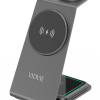 Vidvie WLC1414 15W Στάντζα Aσύρματος φορτιστής 3 σε 1 και Καλώδιο USB-C - Μαύρο