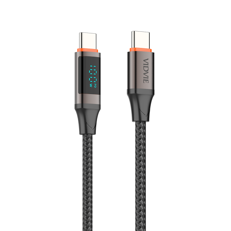 Vidvie CB4037 100W Καλώδιο Φόρτισης και Μεταφοράς Δεδομένων TYPE C Σε TYPE C 1.2M - Χρώμα: Μάυρο
