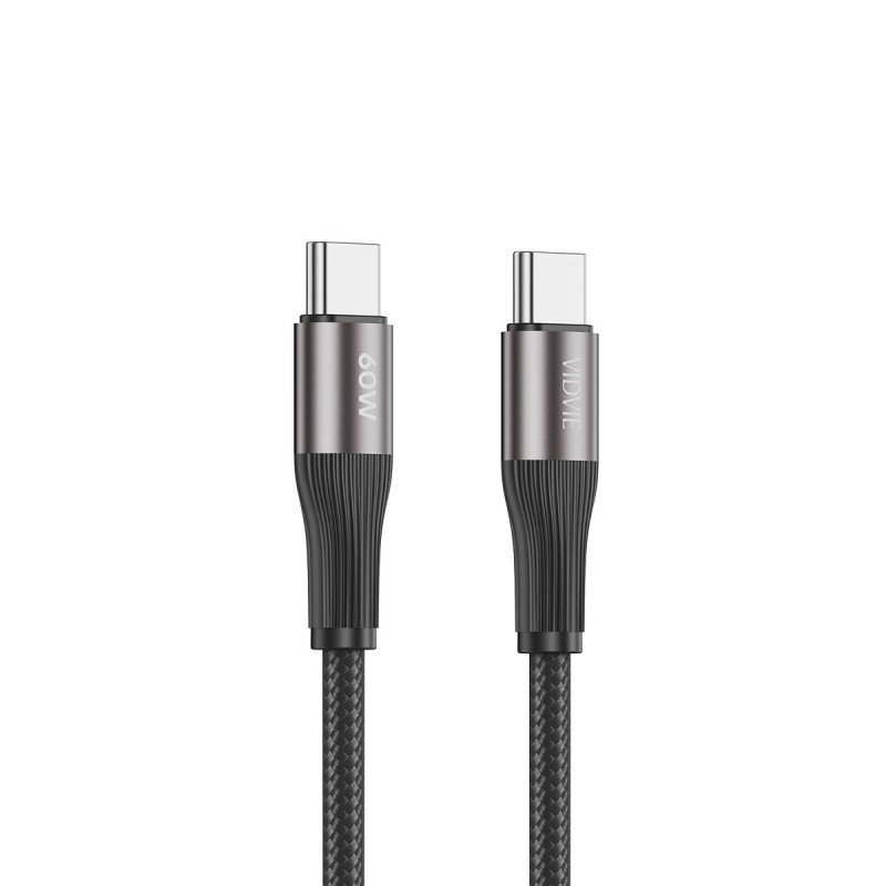 Vidvie CB4038C&C 60W Καλώδιο Φόρτισης και Μεταφοράς Δεδομένων TYPE C Σε TYPE C - Χρώμα: Μάυρο