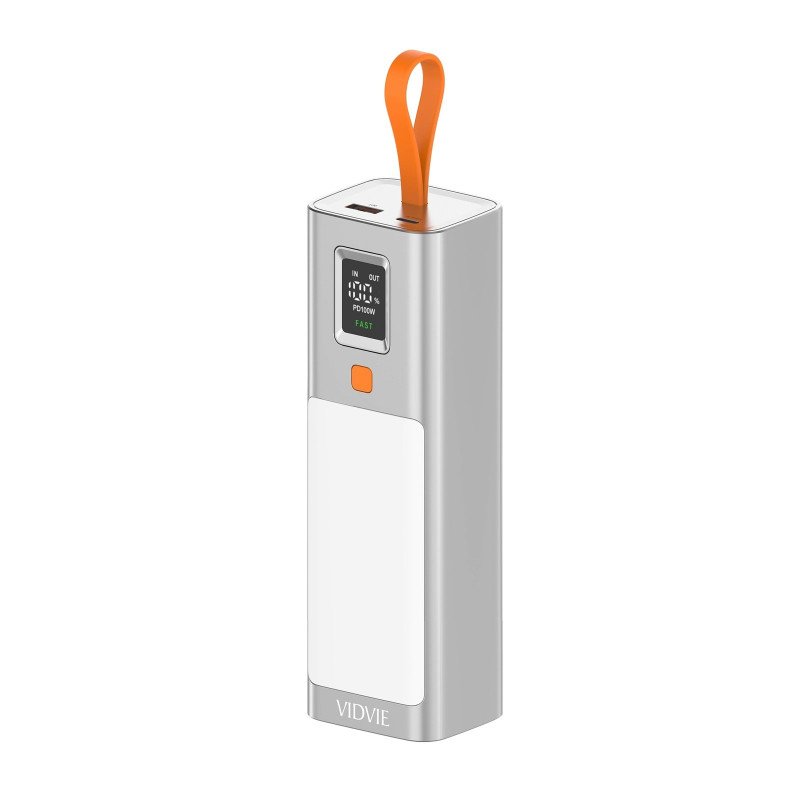 Vidvie PB777 Power Bank 20000mAh 100W με 1 Θύρεα USB-A και 1 Θύρεα USB-C με Καλώδιο PD100W - Ασήμι