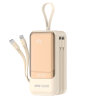 Vidvie PB798 Power Bank 20000mAh 65W Θύρεα USB-A και Θύρεα USB-C με Καλωδιο Type-C Και Lightning - Μπεζ