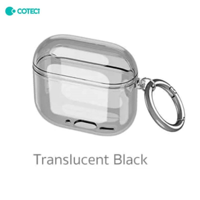 COTECi MS-018 Προστατευτική Θήκη για Apple AirPods 4 Ακουστικά με Keychain Hook  - Χρώμα: Μαύρο Διάφανο