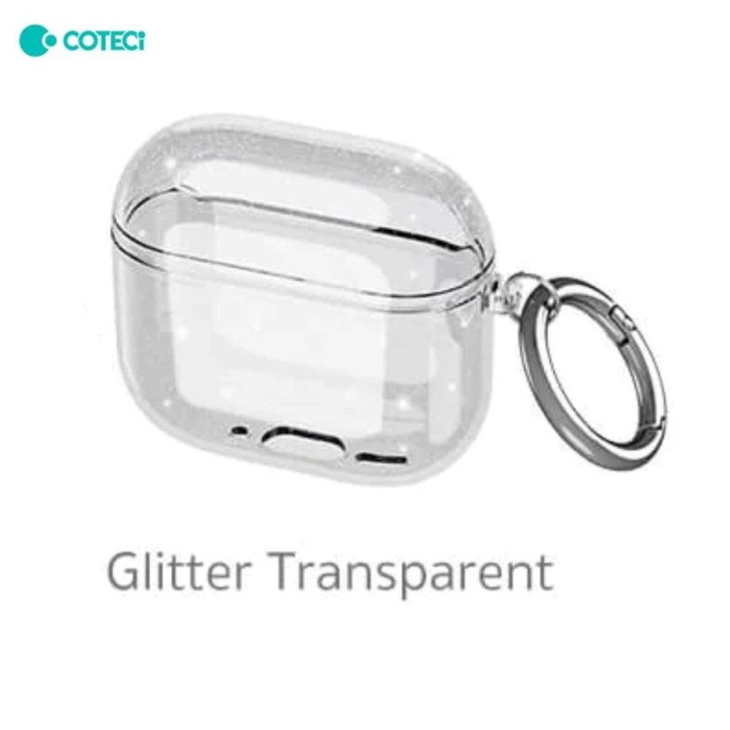 COTECi MS-018 Προστατευτική Θήκη για Apple AirPods 4 Ακουστικά με Keychain Hook  - Χρώμα: Glitter Διάφανο