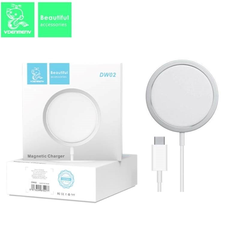 Vdenmenv DW02 Ασύρματος Φορτιστής 15W με Καλώδιο Type-C – Λευκό