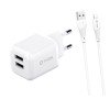 TUQIN QE47i Φορτιστής με 2X Θύρες USB-A Και Καλώδιο Lightning - Λευκό