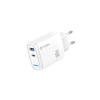 TUQIN QE54i 20W Φορτιστής με Γρήγορη Φόρτιση με 1xΘύρα USB-A Και 1xΘύρα USB-C με Καλώδιο Type-C Σε Lightning - Λευκό