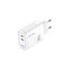 TUQIN QE59 C&i 30W Φορτιστής με Γρήγορη Φόρτιση με 2xΘύρες USB-C με Καλώδιο Type-C Σε Lightning - Λευκό