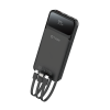 TUQIN QP28 Power Bank 10000mAh 22.5W με Γρήγορη Φόρτιση με 3 Θύρες και καλωδιο Type-C - Lightning - USB-A - Μάυρο