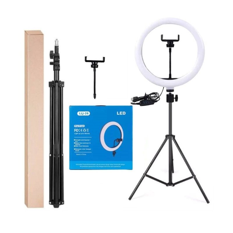 LJJ-26 26cm Ring light led με τρίποδο δαπέδου βάση για κινητό 10" Inches