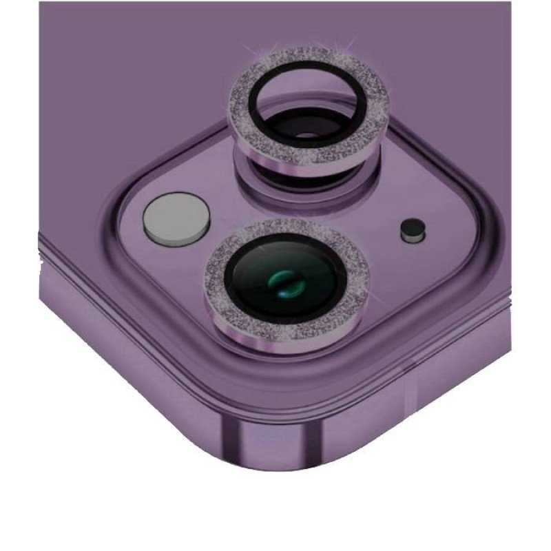 Tζαμάκι Προστασίας Πίσω Κάμερας Με Στρας Camera Glass για Apple iPhone 14 Pro / 14 Pro Max - Χρώμα: Μωβ