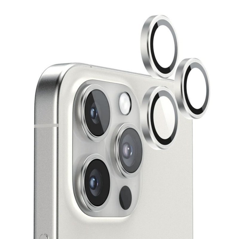 Tζαμάκι Προστασίας Πίσω Κάμερας Camera Glass για Apple iPhone 15 Pro / 15 Pro Max - Χρώμα: Ασημί