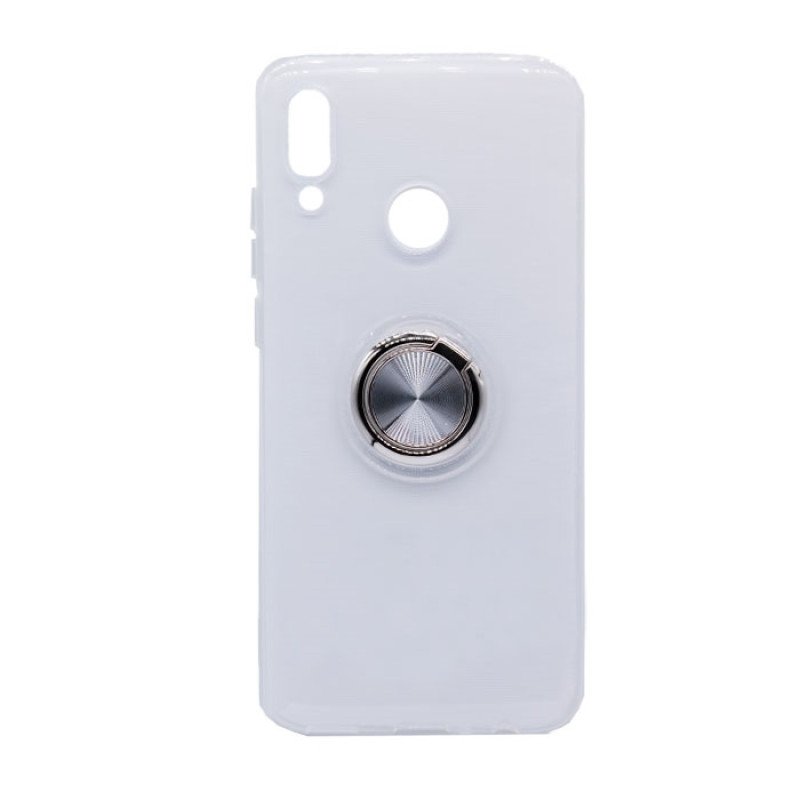 OEM Θήκη Πλάτης Σιλικόνης με Finger Ring  για Huawei P Smart 2019 - Χρώμα: Ασημί