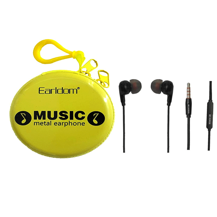 Earldom Et-E9 Ultra Bass With Hard Case Metal In-Ear Wired Earphone - Χρώμα: Μαύρο
