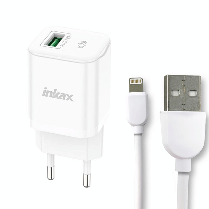 Inkax HC-01-Lightning Καλώδιο Φόρτισης 1M - Χρώμα: Λευκό