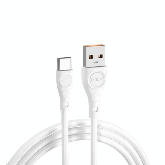 PZX S-06 Fast Charging Cable 5A USB To Type C 1m Data Cable / Καλώδιο Φόρτισης και Μεταφοράς Δεδομένων - Χρώμα: Λευκό