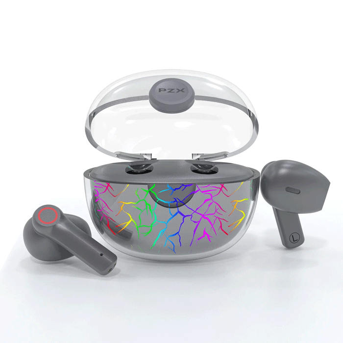 PZX L52 Gaming Bluetooth Earphone with Colourful light TWS volume control Noise cancellation Ακουστικά 300mAh - Χρώμα: Μαύρα